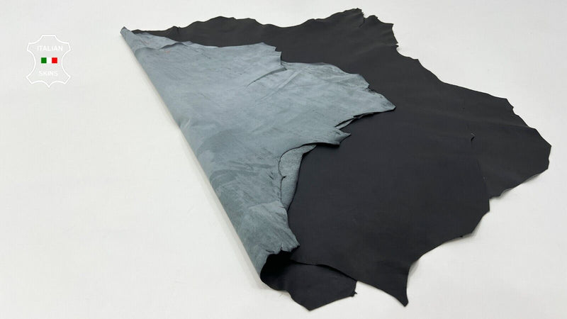 NATURAL ANTHRACITE GREY MIDNIGHT BLACK Lamb Leather 2 skins 10+sqf 0.5mm #B9876
