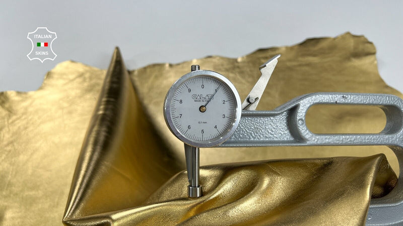 METALLIC GOLD Thick Italian Lambskin Sheep leather hides skins 9sqf 1.1mm C1742