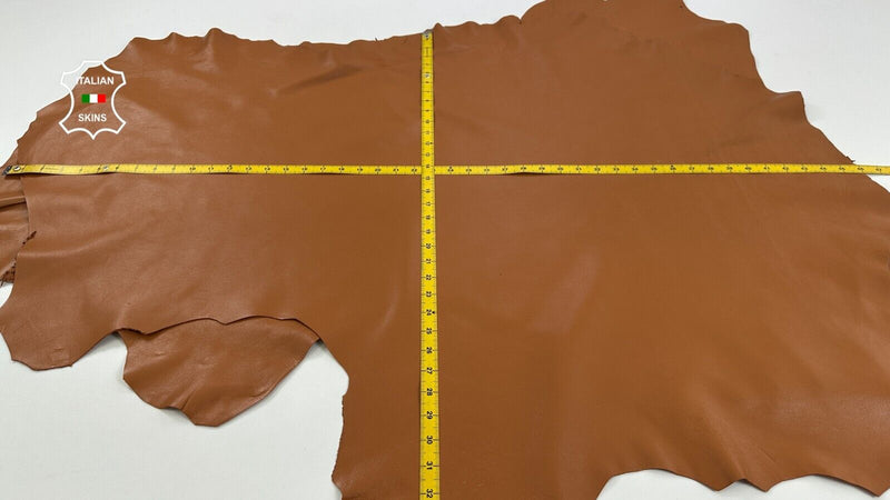 TAN ORANGY BROWN Soft Italian Lambskin leather hides 2 skins 14+sqf 0.9mm #C2910