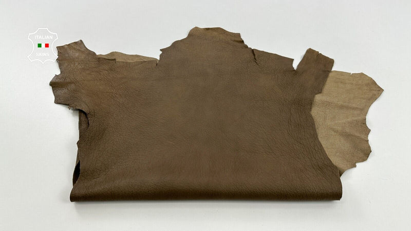 NATURAL GRAINY CAMEL BROWN Thick Soft Lambskin Sheep leather 4+sqf 1.1mm #C2354