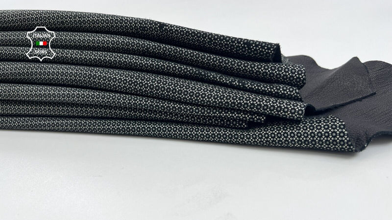 OFF WHITE EYE ATTRACTION PRINT ON BLACK Goat leather 2 skins 12sqf 0.9mm #C1182