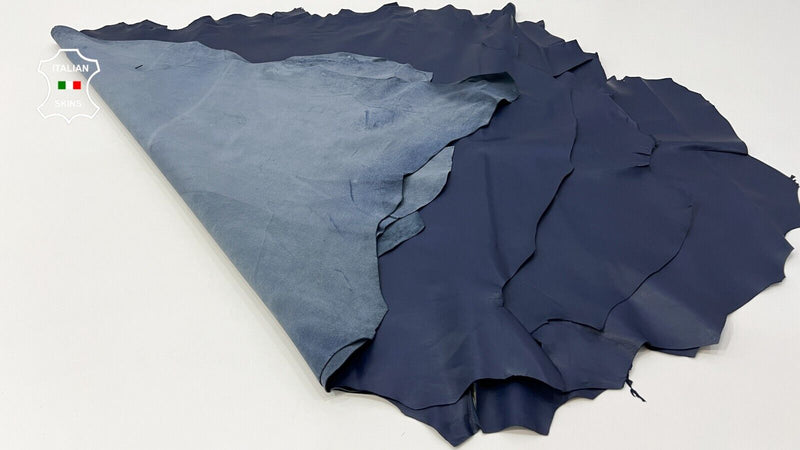 INK BLUE Soft Italian Lambskin leather hide Bookbinding 5 skins 36sqf 0.9mm #C44