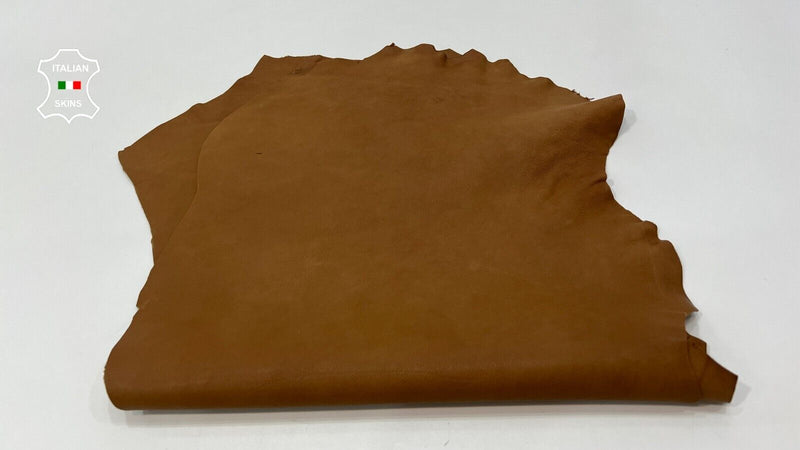 NATURAL BROWN VEGETABLE TAN Thick Soft Goat leather 2 skins 5sqf 1.6mm #B9909