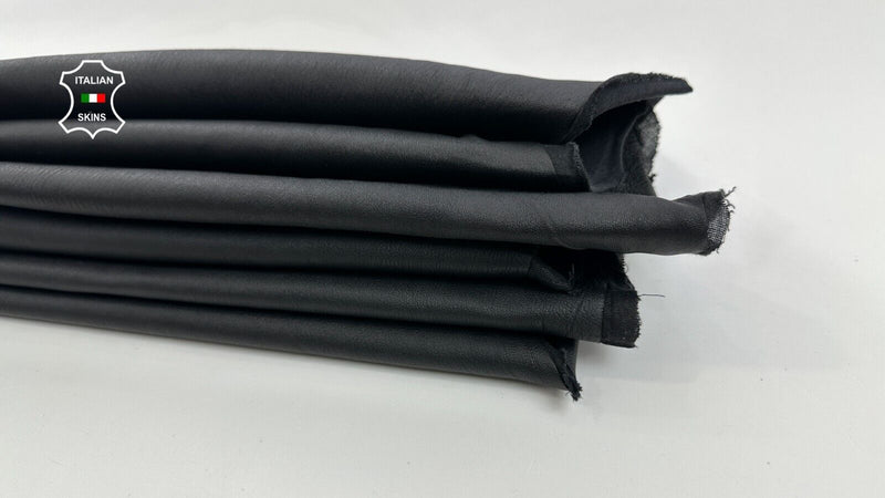 CHARCOAL BLACK Thick STRETCH Backed Lambskin leather 2 skins 6+sqf 1.1mm #C2904