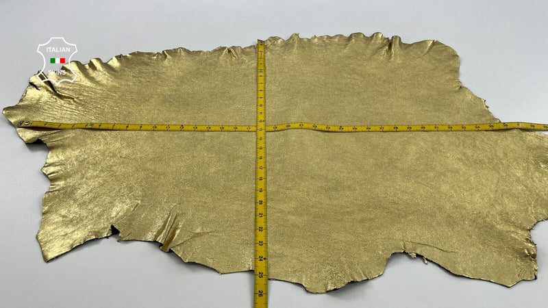 METALLIC GOLD WASHED ROUGH Thick Soft Goat leather 6sqf 1.5mm #C1321