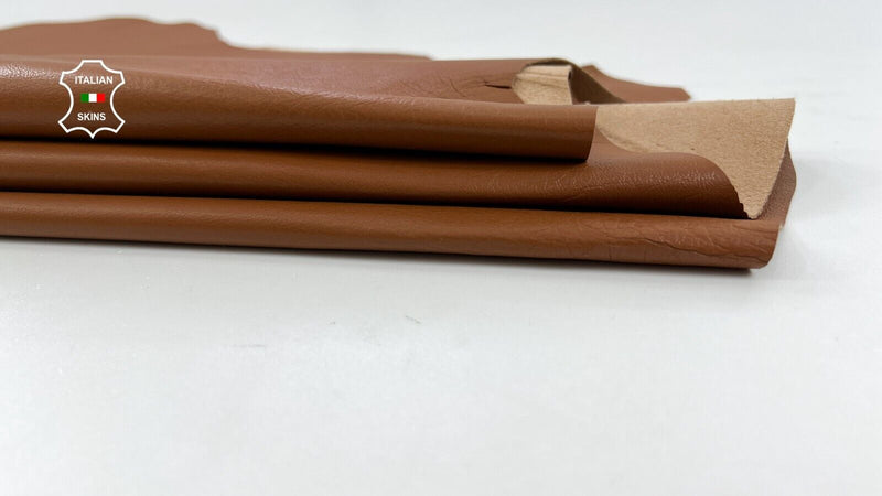MEDIUM BROWN Thin Soft Italian Lambskin Sheep leather hides 6+sqf 0.6mm #C1635