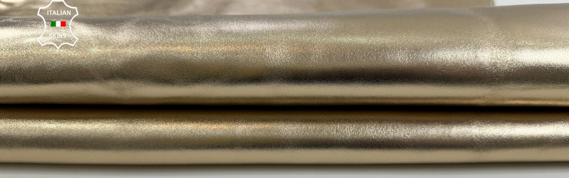 METALLIC PLATINUM SMOOTH Italian Goatskin Goat leather hides 5sqf 1.0mm C2584