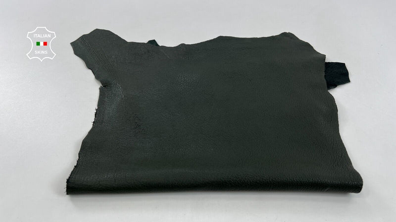 DARK OLIVE GREEN GRAINY VEGETABLE TAN Thick Soft Lamb leather 3+sqf 1.1mm #C939