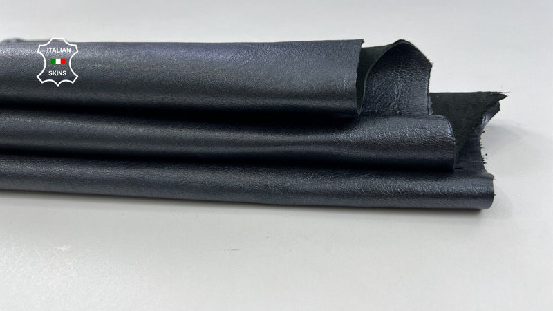 WASHED PEARLIZED GUNMETAL ROUGH Thick Soft Italian Lamb leather 6sqf 1.3mm C1853