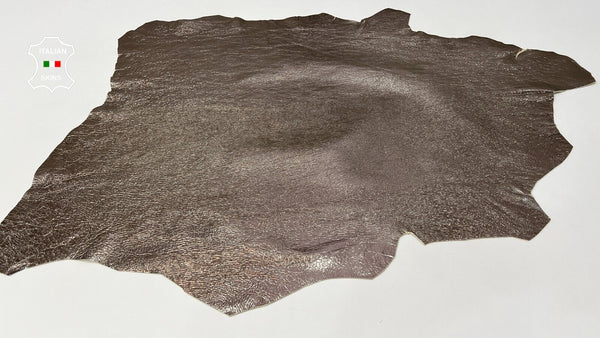 METALLIC SMOG CRINKLE Italian Lambskin Lamb leather skins hides 6sqf 1.0mm #C130