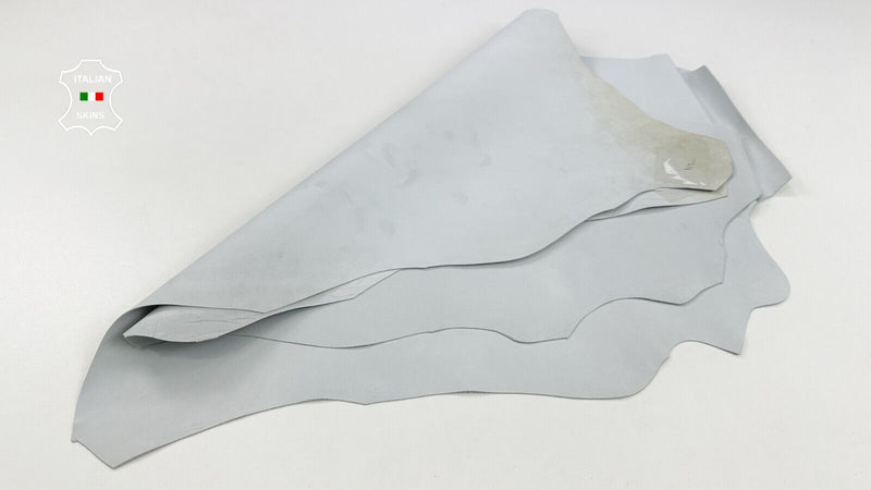 UNDYED ICE WHITE Italian Goatskin Goat leather hides 2 skins 8+sqf 0.9mm #C2154