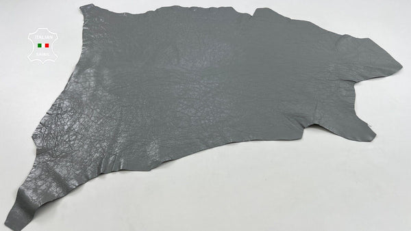 GREY COATED CRINKLED Italian Goatskin Goat leather skins hides 6+sqf 1.0mm #C965