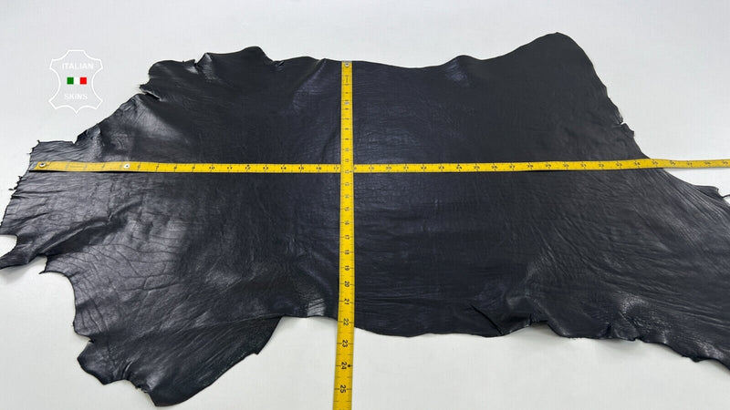 BLACK GRAINY VEGETABLE TAN SHINY Soft Italian Lambskin leather 6+sqf 1.0mm C1408