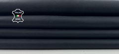 Anthracite midnight black Italian lambskin leather hide, soft sheep leather craft material, 7 sq ft, 0.8mm thickness, for leather projects.