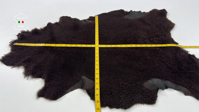 CHOCOLATE BROWN Hair On Italian sheepskin Lamb shearling fur hide 22"X31" #C1385