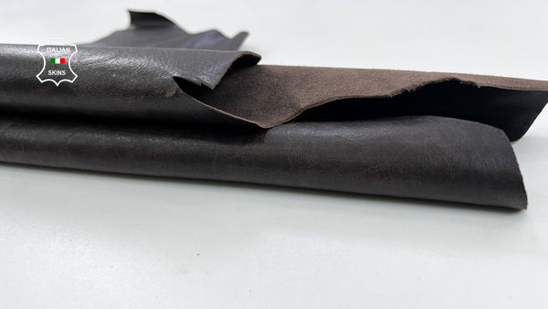 DARK BROWN ANTIQUED Thick Italian Goatskin leather skins hides 3+sqf 1.1mm #C771
