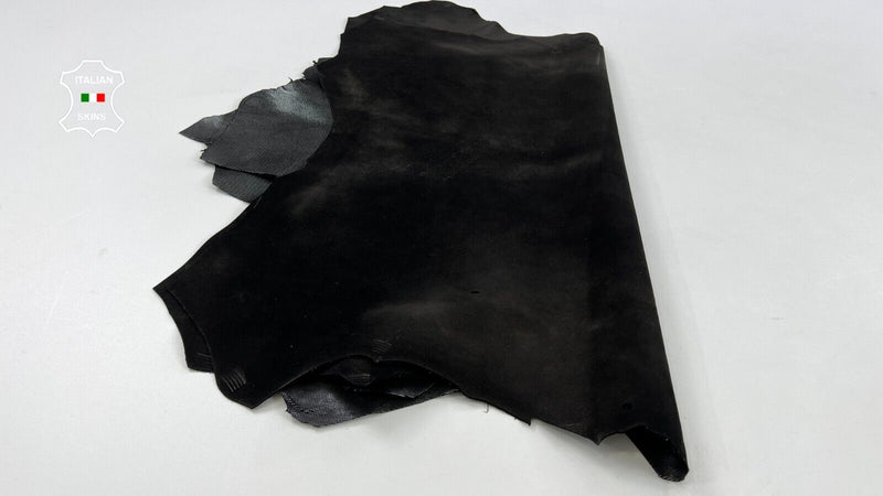 METALLIC GUNMETAL SHIMMER LAME PRINT Soft Goat leather 2 skins 10sqf 0.9mm C1646