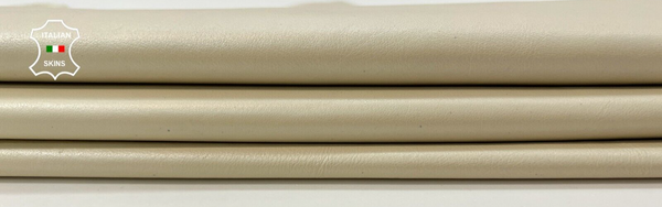 IVORY ECRU Thin Soft Italian Lambskin Lamb Sheep leather hides 3sqf  0.6mm #C147