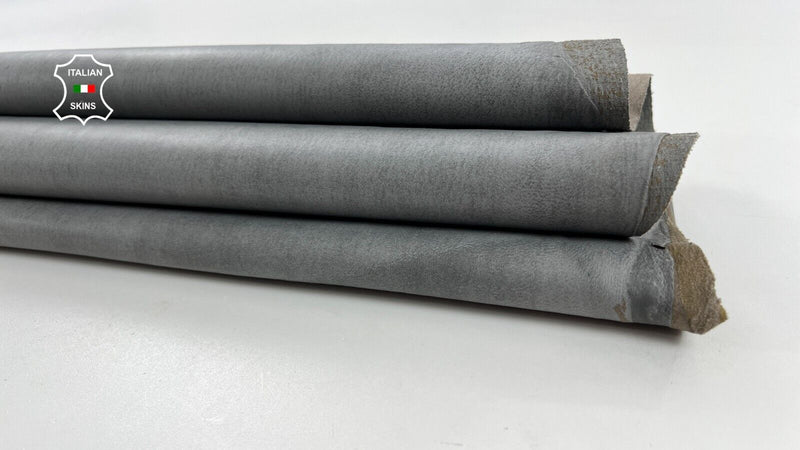 GREY DISTRESSED STRETCH VINTAGE LOOK Soft Lambskin leather hide 6sqf 0.8mm C1516