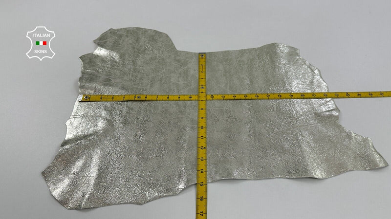METALLIC LIGHT GOLD CRACKED DISTRESSED VINTAGE Goat leather 2+sqf 1.2mm C2616