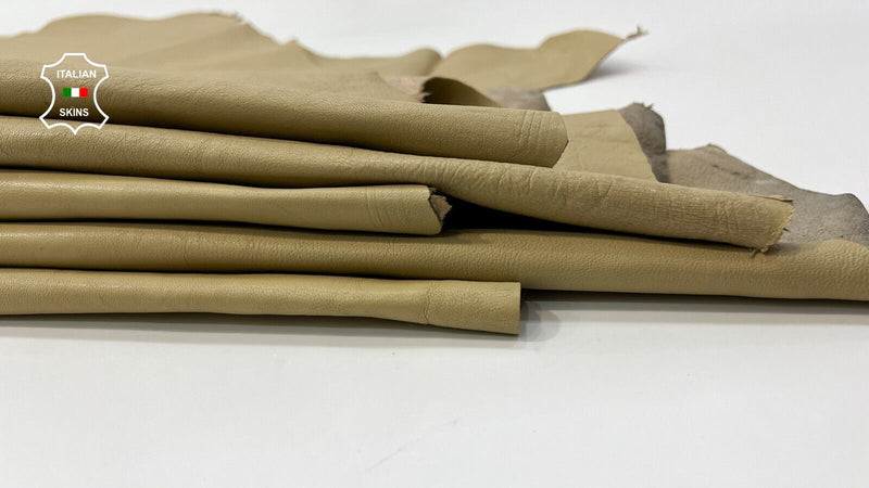 WHEAT YELLOWISH BEIGE Soft Italian Lambskin leather 2 skins 16+sqf 1.0mm C407