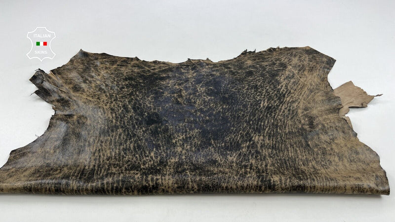 WALNUT BROWN ANTIQUED DISTRESSED VINTAGE LOOK Soft Lamb leather 7sqf 0.8mm C1598