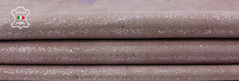 OLD PINK SUEDE STRETCH GLITTERD METALLIC PURPLE Soft Lamb leather 5sqf 0.7mm C42