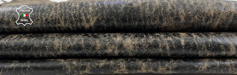 WALNUT BROWN ANTIQUED DISTRESSED VINTAGE LOOK Soft Lamb leather 7sqf 0.8mm C1598