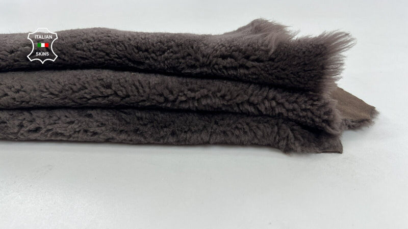 TAUPE BROWN Hair On Italian sheepskin Lamb shearling fur hides 17"X28" #C1386