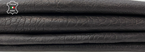 DARK BROWN WASHED GRAINY VEGETABLE TAN Lamb leather 2skins 12+sqf  1.2mm #C145