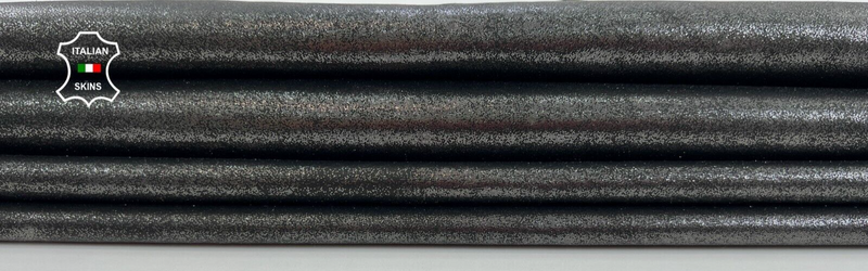 METALLIC GUNMETAL SHIMMER LAME Thin Soft Italian Lamb leather 6sqf 0.6mm C1106
