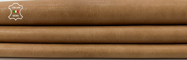 SANDY BROWN WASHED VEGETABLE TAN Soft Italian Lambskin leather 5sqf 0.8mm #C255