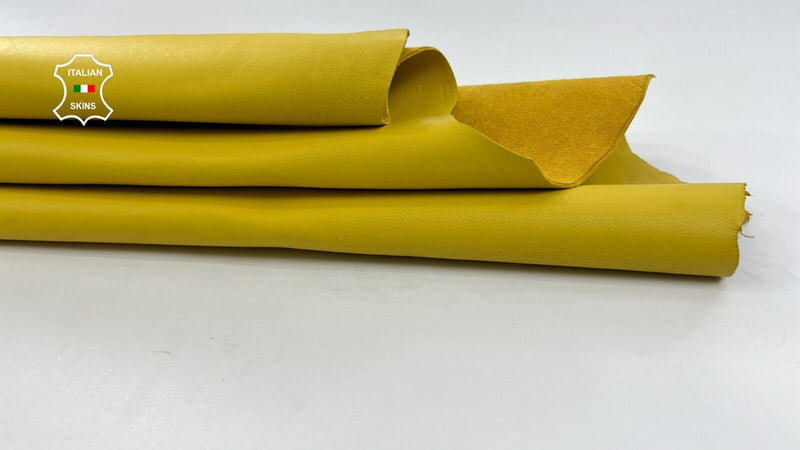 YELLOW Thick Italian Lambskin Sheep Lamb leather hides skins 8+sqf 1.2mm #C1415