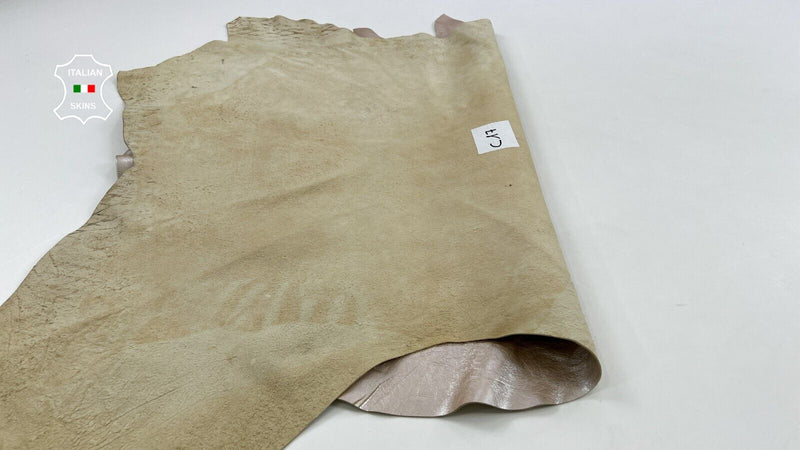 PEARLIZED NUDE Thick Soft Italian Lambskin Sheep leather hides 7sqf 1.1mm #C1601
