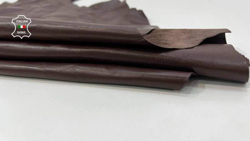 REDDISH BROWN SEMI GLOSS Thin Soft Italian Lambskin leather 5+sqf 0.6mm #B9936