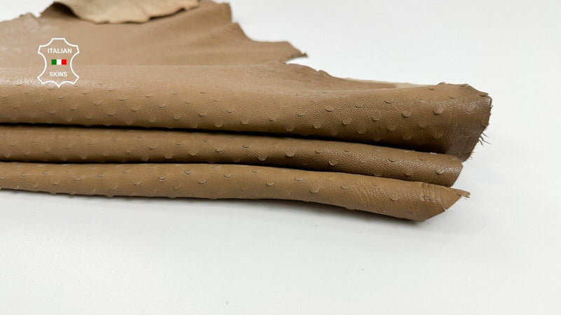 CAMEL BROWN PERFORATED TEXTURED Thick Soft  Lambskin leather 8sqf 1.6mm #C2901