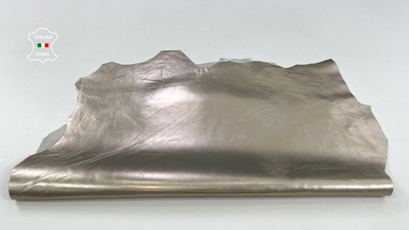 METALLIC CHAMPAGNE PLATINUM COATED Italian Goatskin leather 4+sqf 0.9mm #C1803