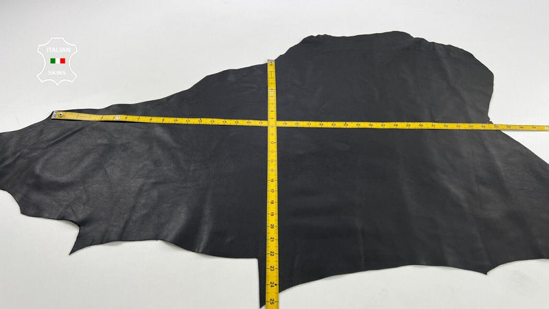 JET BLACK Thick Soft Italian Lambskin Sheep leather hides 5+sqf 1.3mm #C1508