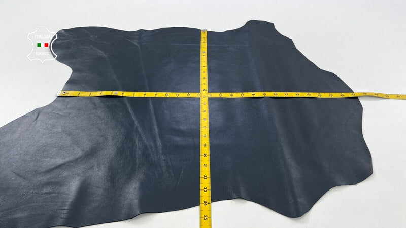 DARK BLUE SHINY SEMI GLOSS Thick Soft Italian Lambskin leather 5sqf 1.1mm #C1453