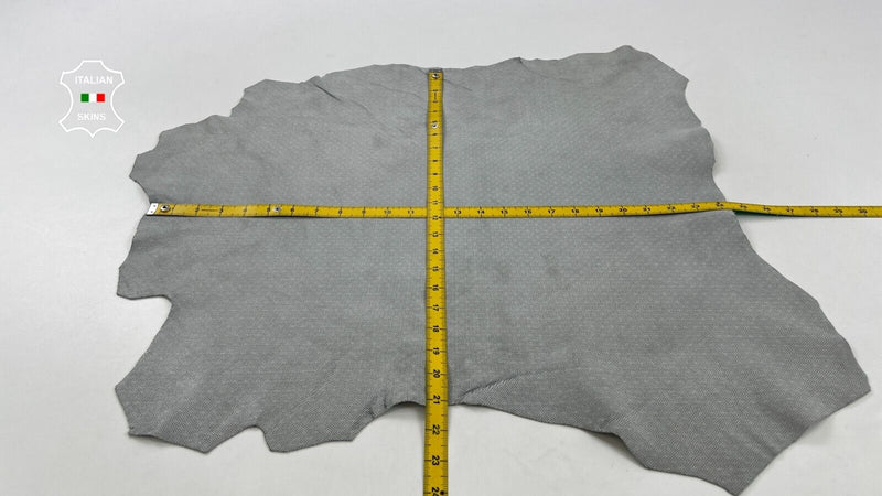 GREY NUBUCK EYE ATTRACTION PRINT Goatskin Goat leather hides 3+sqf 1.0mm #C1091