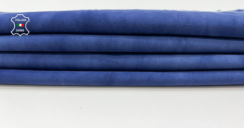 BLUE SUEDE TIE DYE Thin Soft Italian Lambskin Lamb leather hide 4+sqf 0.6mm #C49