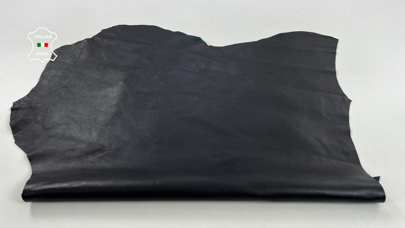 JET BLACK Thick Soft Italian Lambskin Sheep leather hides 5+sqf 1.3mm #C1508