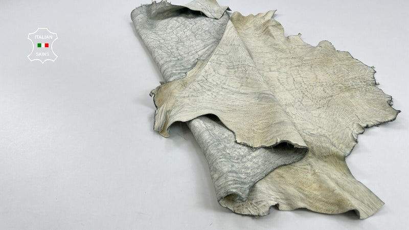 DIRTY IVORY GRAINY VINTAGE LOOK Thick Soft Italian Lamb leather 6sqf 1.1mm C1048