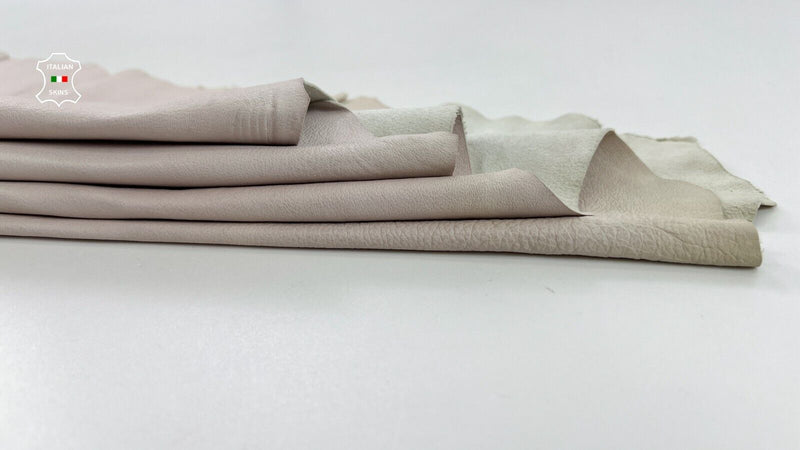 NATURAL IVORY BONES Soft Italian Lambskin sheep leather hides 6sqf 0.7mm C668