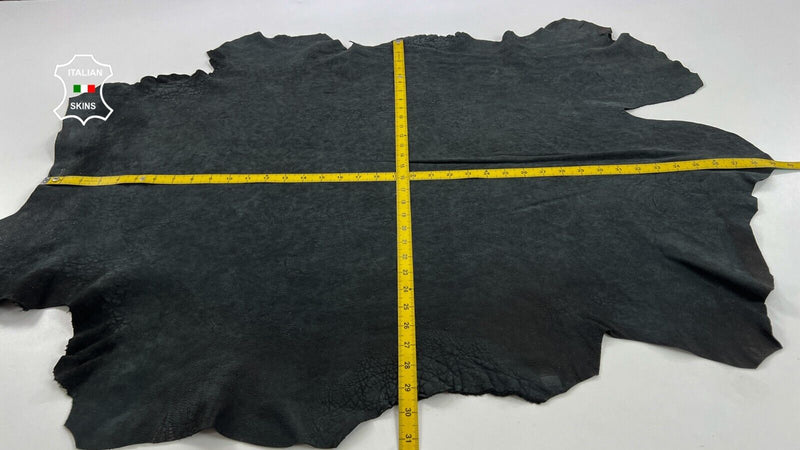 WASHED NUBUCK MIDNIGHT BLACK VEGETABLE TAN Thick Lamb leather 7sqf 1.5mm #C1287