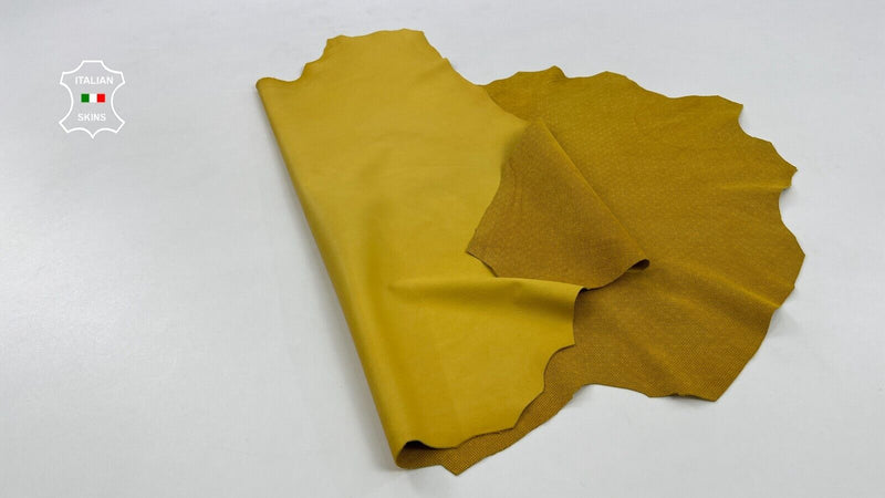 YELLOW NUBUCK EYE ATTRACTION PRINT Thin Soft Goatskin leather 5sqf 0.6mm #C1178