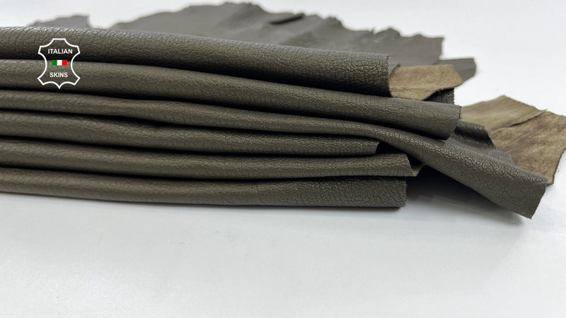 NATURAL GRAINY OLIVE Soft Italian Lambskin leather 2 skins 12sqf 1.0mm #C1439