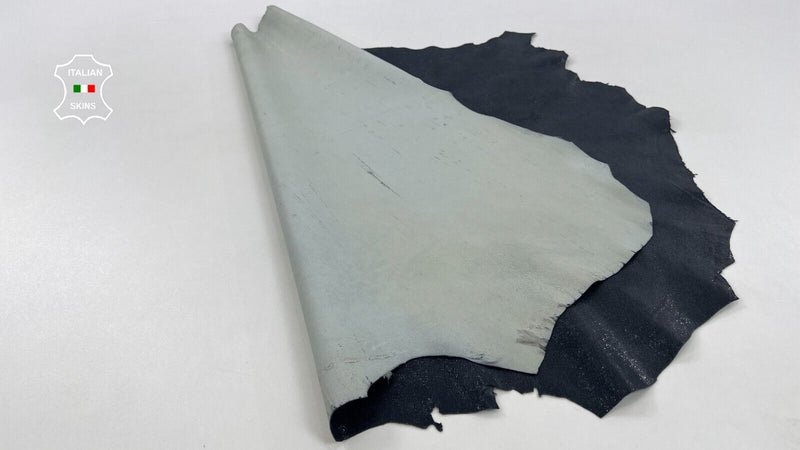DARK BLUE SHINY CANVAS PRINT Soft Italian Lambskin leather hide 5sqf 0.7mm C1406