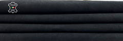Black nubuck lambskin leather hide from ITALIANSKINS, soft Italian stretch leather pelt with smooth texture and 0.8mm thickness.