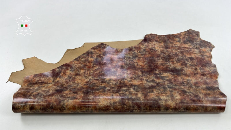 NUDE DISTRESSED PATENT COATED Strong Italian Goatskin leather 4sqf 0.8mm #C1669